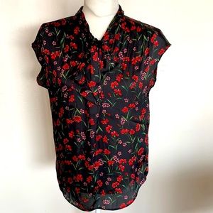 BANANA REPUBLIC tie front floral top, Small